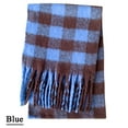 thumbnail image 2 of Prolriy Scarf for Women Thermal Scarf Fall Winter Scarf Classic Tassel Plaid Scarf Warm Soft Chunky Large Blanket Wrap Shawl Scarves 1 Pack Warm Scarf for Womens Shawl Scarf Blue, 2 of 4