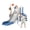 Blue Gray, variant on XJD 7-in-1 Toddler Slide for 1-3 Years Old, Indoor & Outdoor Kids Plastic Slide with Basketball Hoop & Upgraded Golf Game, Gray