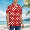 thumbnail image 5 of Daiia Red Polka Dot Hawaiian Shirt for Men Gentle Cotton Regular Short Sleeve Casual-XX-Large, 5 of 9