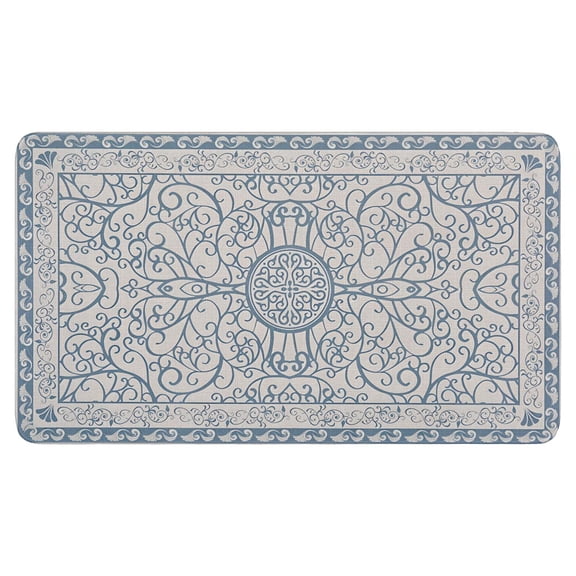 Retro Blue Boho Welcome Doormat for Indoor/Outdoor Entrance Retro Blue Boho Decoration Door Mat Kitchen Door Mat Bedroom Doormat 17x30 Inch