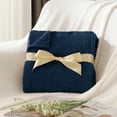 thumbnail image 4 of JOOJA Knit Throw Blanket Super Soft Cozy Blanket for Home, Navy, 60x80", 4 of 6
