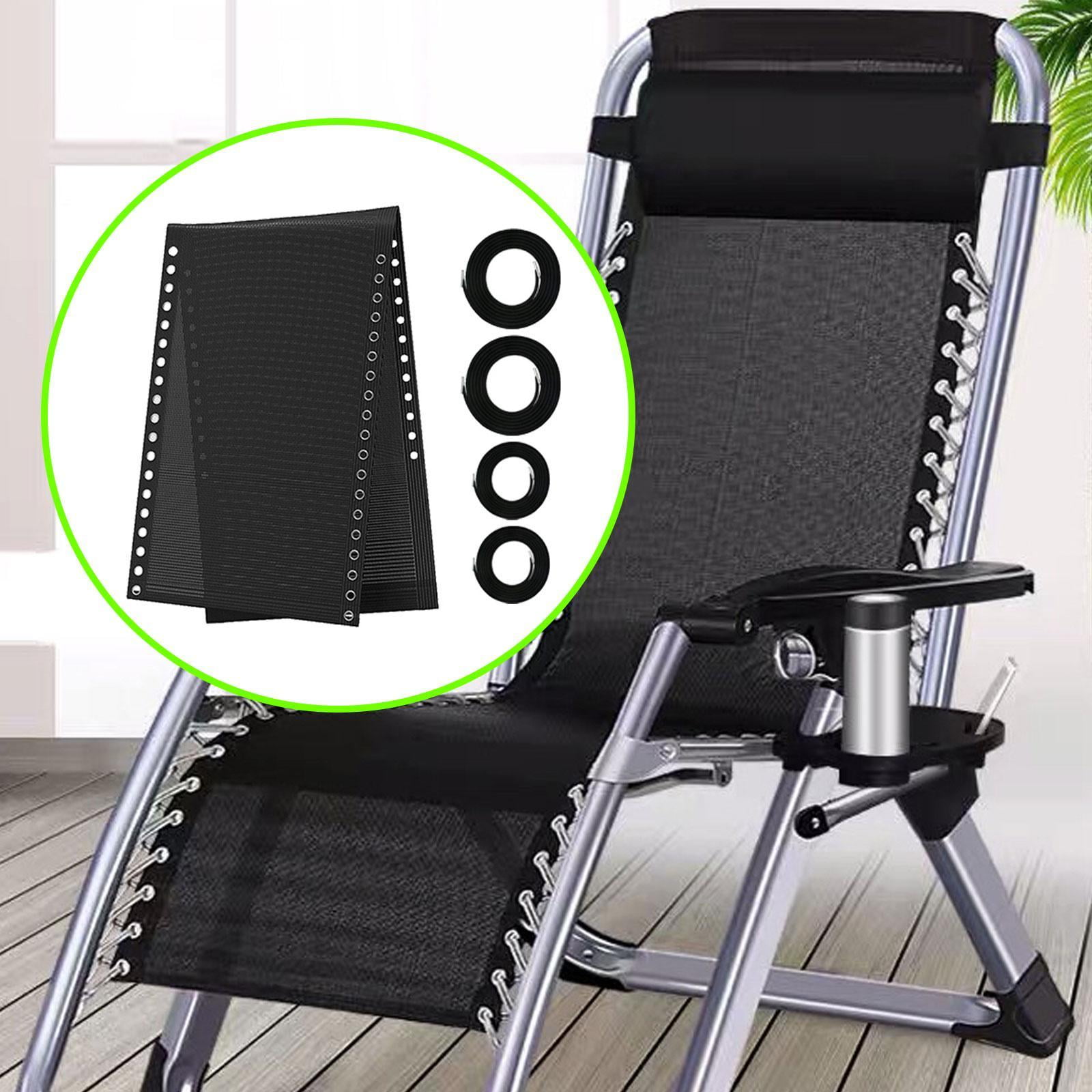 Reclining Chair Replacement Cloth with 4 Bungee Cords for Backyard Patio Furniture and Summer Beach Loungers
