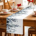 thumbnail image 5 of Blue Teal Eucalyptus Cotton Linen Rectangle Table Runners 13"x48", Weeping Botanical Leaf Watercolor Coffee Table Runner Dresser Scarves Luxury Table Runners for Wedding Party Banquet Dinner Decor, 5 of 8