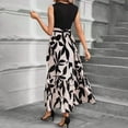 thumbnail image 5 of HAJWOH Summer Dresses for Women Elegantes Sleeveless Flowy Print Church Dresses Casual Long Dresses with Belt Fashion Boho Dresses Gray S, 5 of 5