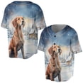 thumbnail image 3 of Hello Winter Vizsla Welcome Snowy Night Watercolor Vintage All Over Print 3D Baseball Shirt Vizslas Dog Lover Gifts Idea Softball Sport - 01011, 3 of 6