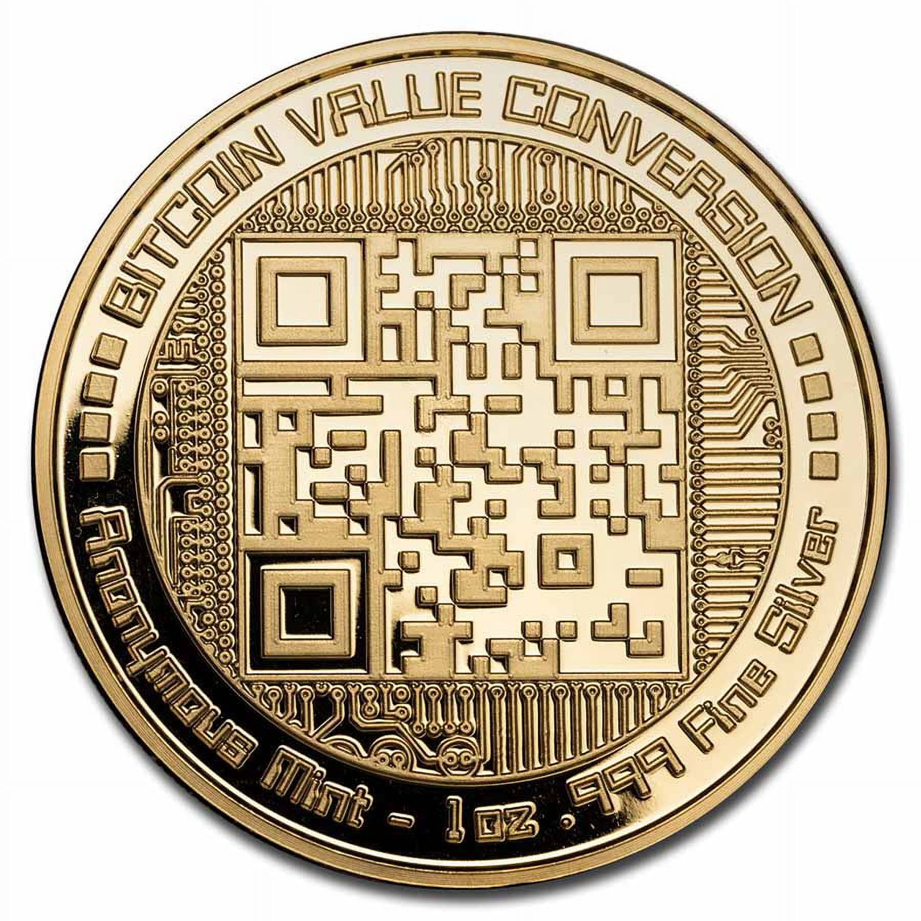 1 oz Silver Proof Gold Gilded Round - Bitcoin | QR Code - Walmart.com