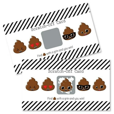 Big Dot of Happiness Party 'Til You're Pooped - Poop Emoji Party Game Scratch Off Cards - 22 Count