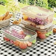 thumbnail image 2 of Fridge Organizer with Lid Stackable Refrigerator Storage Box for Food Drinks Vegetables BPA-Free Fruit Containers with Drainage Buckle Seal Handle Clear Storage Bins for Kitchen, 2 of 7