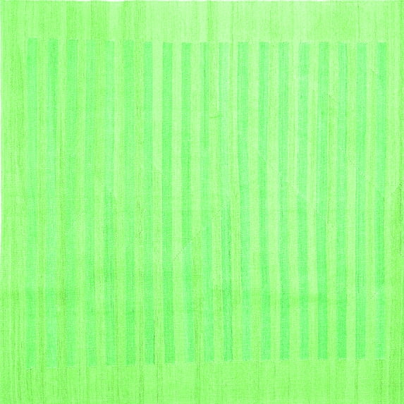 Ahgly Company Indoor Square Abstract Green Contemporary Area Rugs, 8' Square