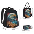thumbnail image 2 of Balery Stained Glass Eagle USA Mochila escolar 3 en 1 para niños: mochila resistente con lonchera térmica y estuche para lápices. Mochila escolar para niños y niñas., 2 of 7