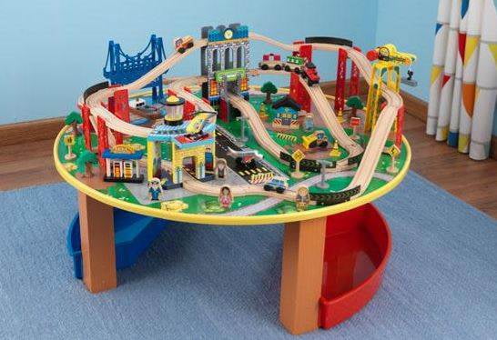 kidkraft city explorer's train set and table