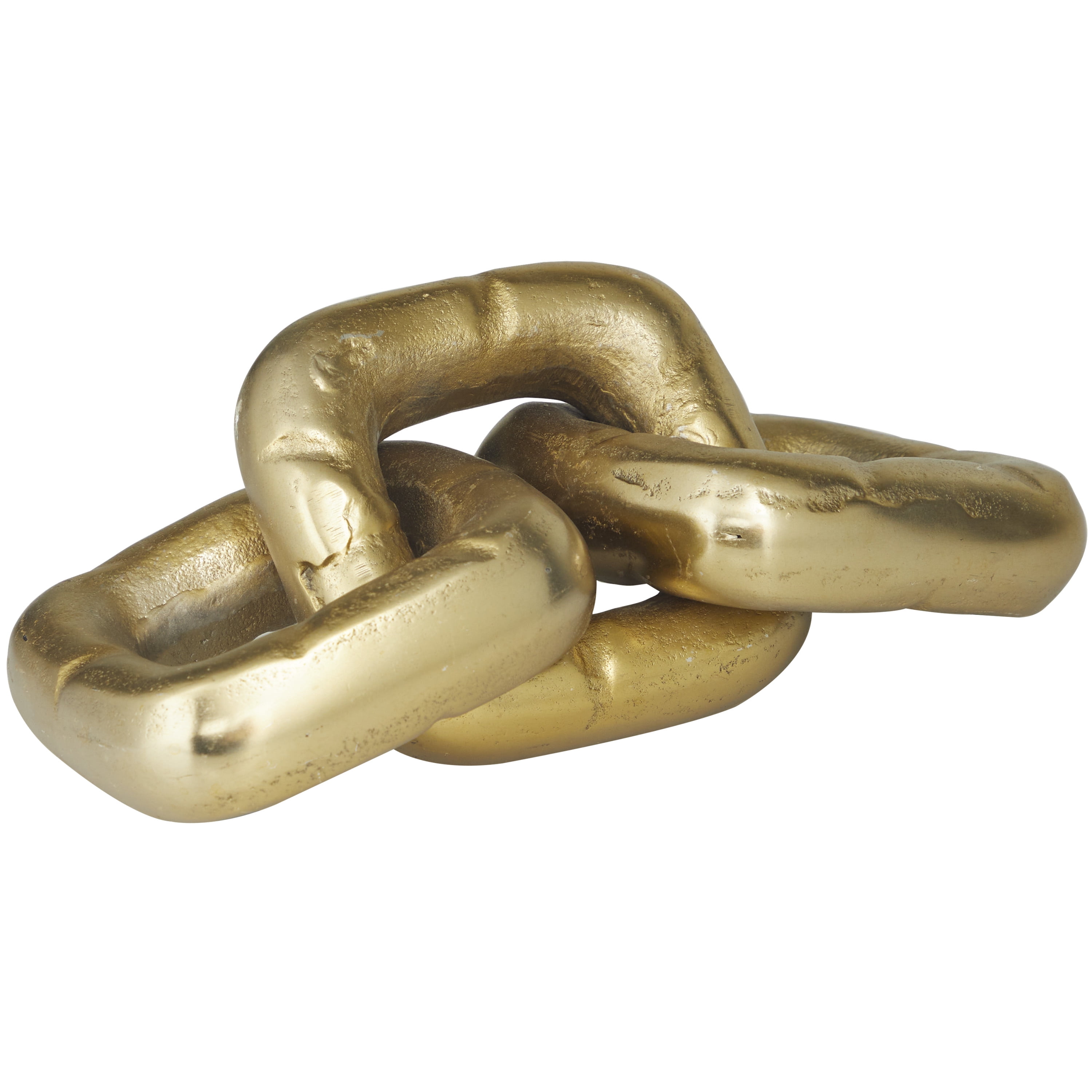11" x 3" Gold Aluminum Chain Sculpture, by DecMode