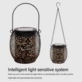 thumbnail image 3 of Hanging Solar Lantern, Metal Waterproof Solar Powered Intelligent Light Sensing System Hollow Out Solar Lantern  for Garden, 3 of 8