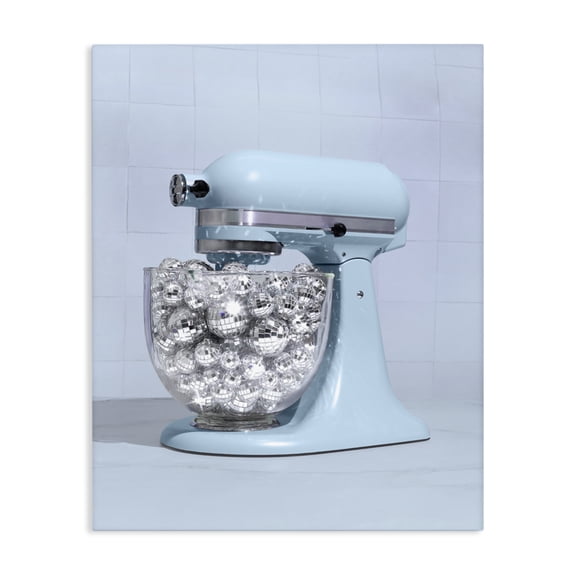 Stupell Industries Modern Disco Kitchen Mixer over Blue Canvas Art, 16 x 20, by LISH Creative