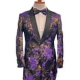 thumbnail image 3 of Mens Floral Prom Tuxedo in Purple Package w/ Matching Pants & Bowtie, 3 of 3