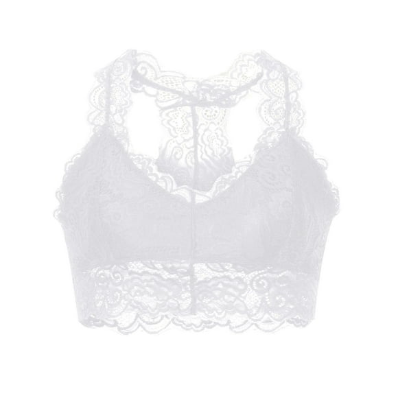 fartey Womens Floral Lace Bras Full Coverage Racerback Bra Removable Padded Yoga Bralettes Bustier Sports Bras Wireless Seamless Comfort Everyday Lingerie