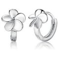 thumbnail image 1 of Pendientes de mujer ZHAOCHENG en plata de ley 925 con forma de aro y flores, 1 of 5