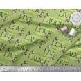thumbnail image 2 of Soimoi Green Cotton Duck Fabric Floral Love Text Print Fabric by the Yard 44 Inch Wide, 2 of 3