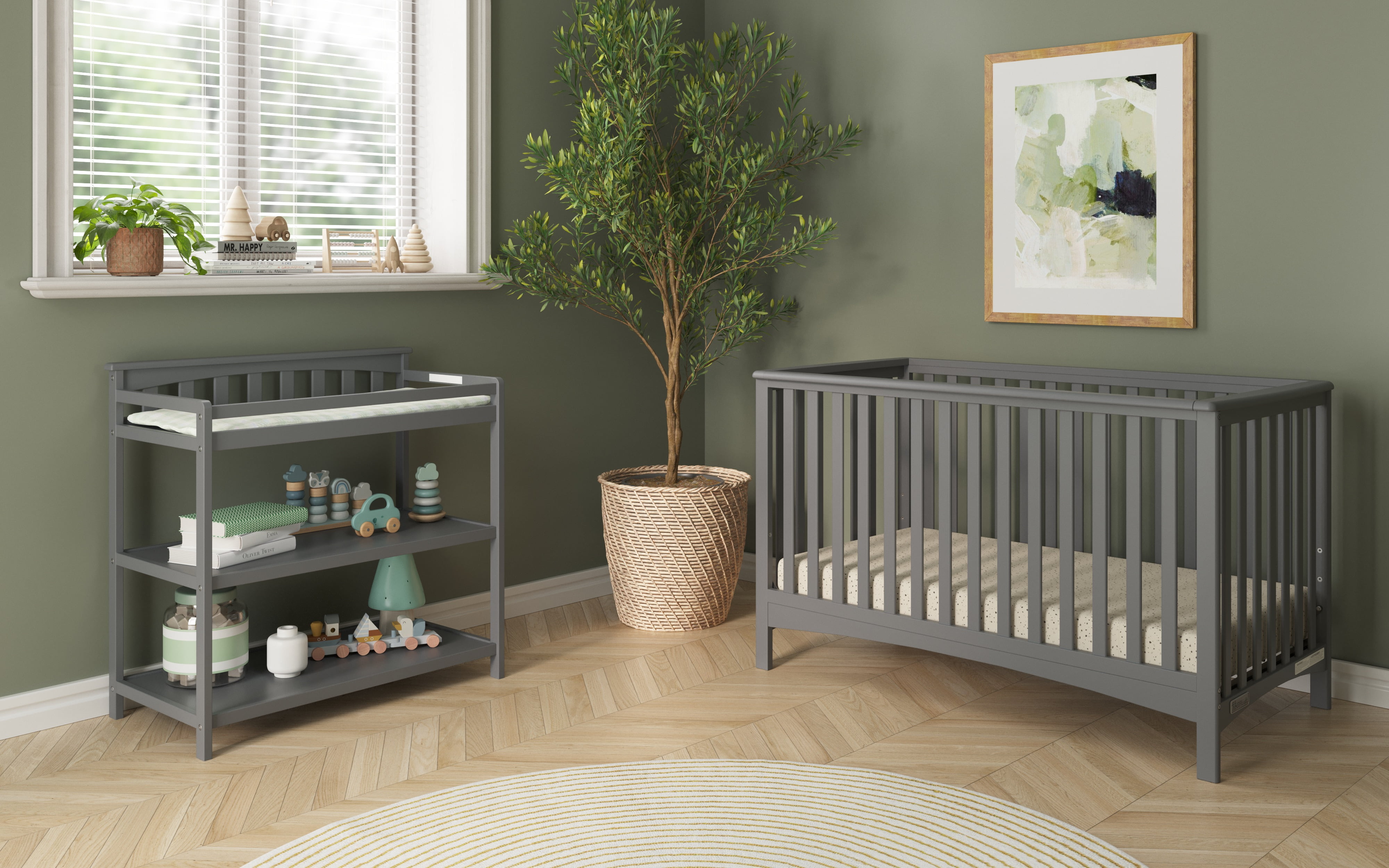 Child Craft Flat Top Changing Table, Cool Gray