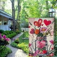thumbnail image 4 of PHYHOO Happy Valentines Day Garden Flag Double Sided, Small Burlap Welcome Floral Love Heart Spring Garden Yard Flags Love Heart for Valentines House Outdoor Decor White, 4 of 6