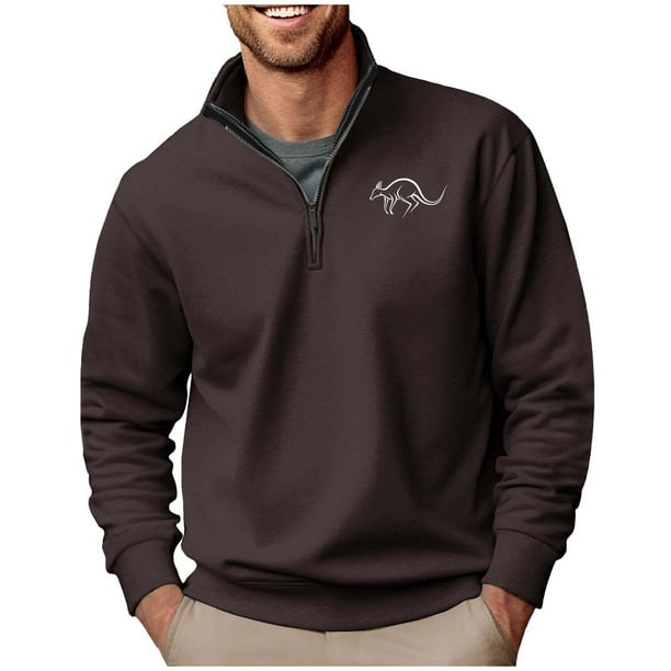 Blusa y camisa de manga larga con cuello alto para hombre, sudadera con capucha estampada, jersey deportivo con media cremallera, blusa de manga larga con cuello alto para hombre, blusa de poliéster
