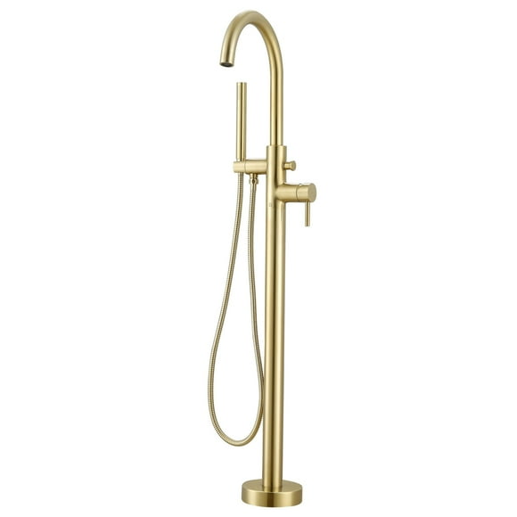 Ancona Nero Freestanding Bathtub Faucet in Brushed Champagne Gold