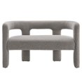thumbnail image 5 of Loveseat Sofa Couch, Light Grey Gray, Fabric, Living Kitchen Cafe Bistro Hospitality Restaurant, Modern Contemporary HB34868, 5 of 9