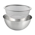 thumbnail image 3 of 2 Pieces Fruit Vegetable Washing Basket, Rice Washing Bowl Colander Food Strainers Set, 304 Stainless Steel Colander with Mixing Bowl for Rice 24cm, 3 of 8