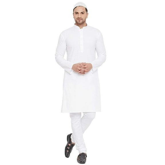Mens Pure Cotton White EID Special Festive Kurta Pyjama Kurta Salwar/Short Kurta