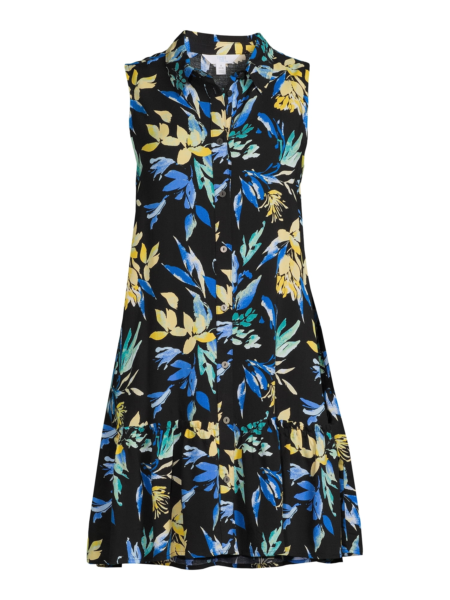 Time and Tru Women's Sleeveless Shirt Dress