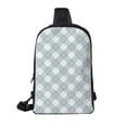 thumbnail image 2 of Rocae Daisy Plaid Blue for Lightweight Chest Bag Dual Pocket, Waterproof Crossbody Sling Bag for Men and Women, 2 of 8
