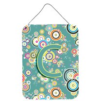 Carolines Treasures CJ2015-CDS1216 Letter C Circle Circle Teal Initial Alphabet Wall or Door Hanging Prints 12WX16H