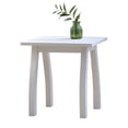 thumbnail image 2 of GZXS Modern White Accent End Table, Slatted-Top Side Table with Solid Acacia Wood Legs, Rectangular Sofa or Bedside Table, 200 lbs Weight Capacity, Easy Assembly, 2 of 10