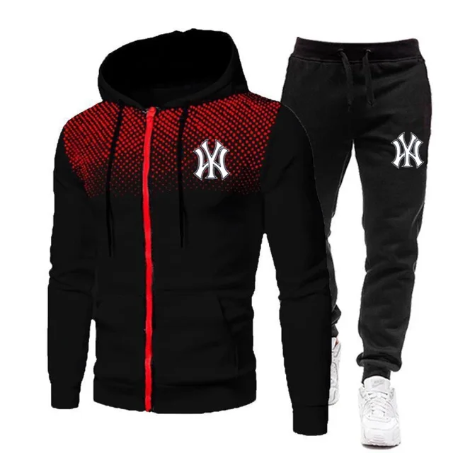 Chándales de moda para hombre, sudaderas con capucha, traje de otoño e invierno, suéter con capucha y pantalones deportivos para hombre, conjunto de dos piezas, ropa para correr para hombre