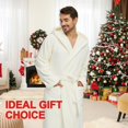 thumbnail image 4 of Men's Bathrobe with Hood, Soft Long Towel Robe for Men - Super Absorbent Quick Dry yet Warm, 4 of 6