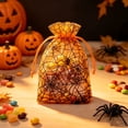 thumbnail image 6 of 20 Pack Halloween Spider Web Drawstring Mesh Bags, Black and Orange Polyester Treat Pouches for Candy and Party Favors, 3.93 x 5.51 in, 6 of 6
