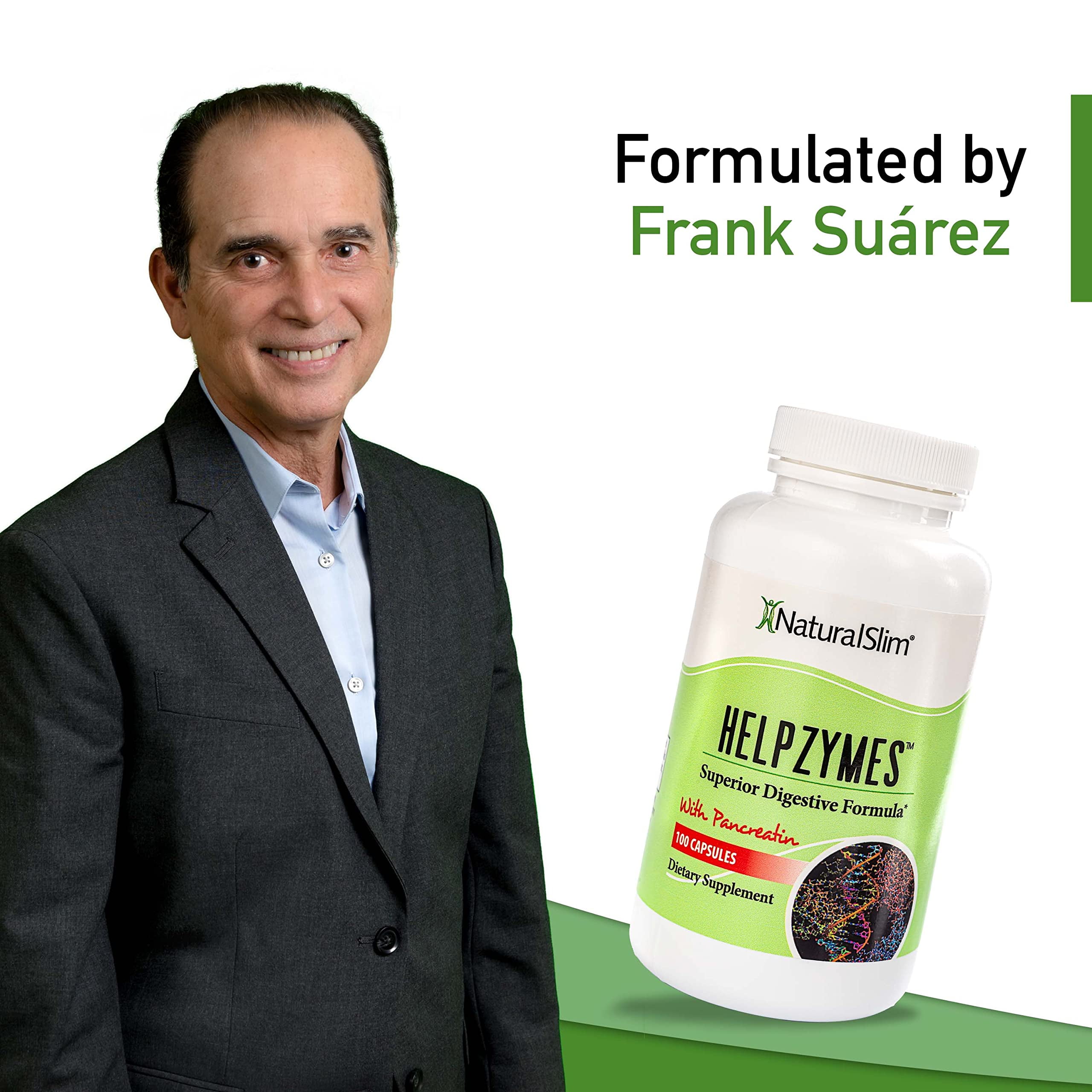 NaturalSlim Helpzymes w/ HLC Acid & Pancreatin - 3 Pack Digestive Enzymes, 100 Capsules