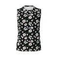 thumbnail image 6 of Lsque Daisies Flowers Print Men's Cotton Blend Sleeveless Muscle Shirts (S-3XL)- Moisture Wicking, Odor Protection, UPF 30+,XX-Large, 6 of 8