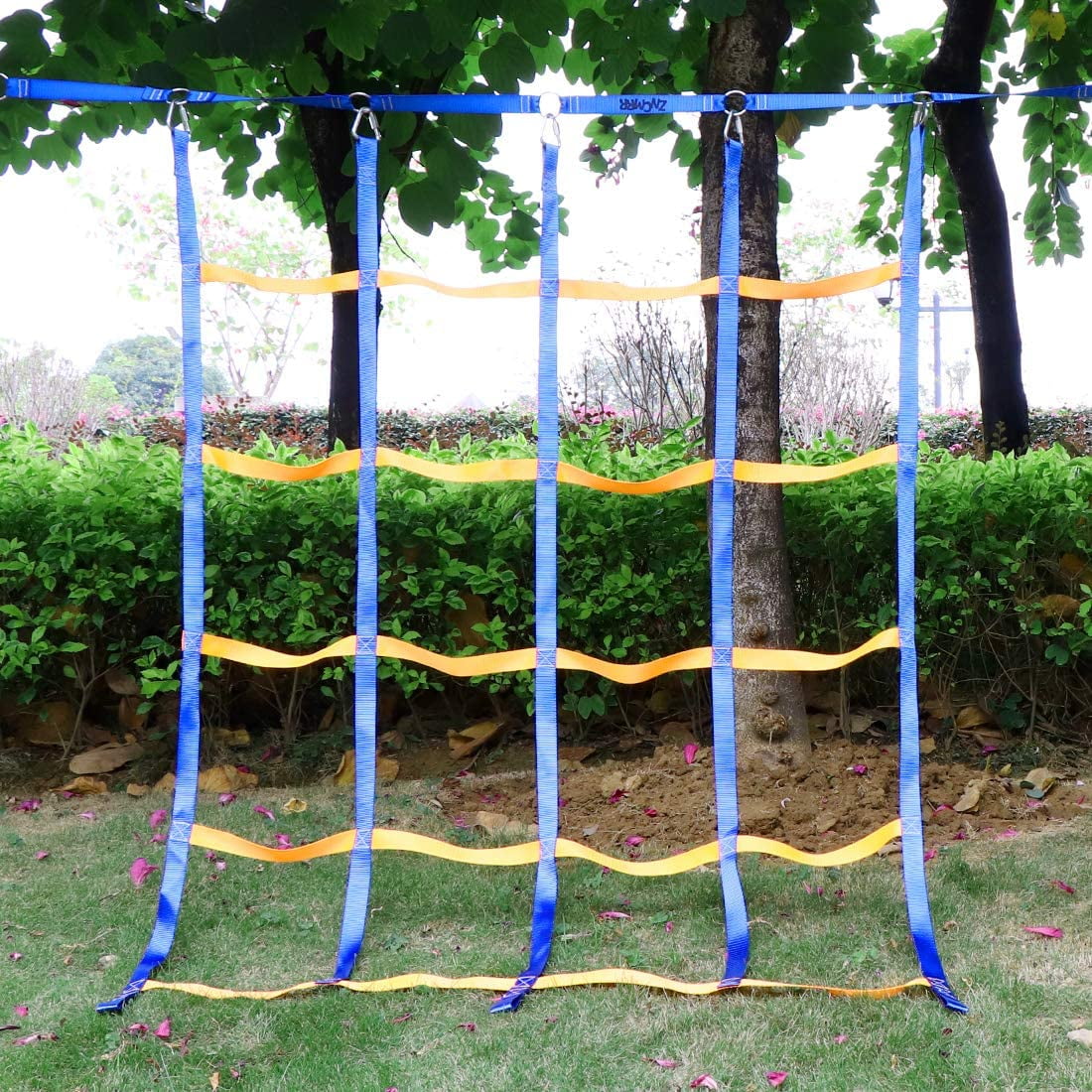 Swing Set Outdoor Backyard Play Sets & Playground Equipment for Ninja Line Ninja Warrior Style Obstacle Courses letsgood Colorful Climbing Cargo Net Jungle Gyms 