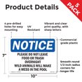 thumbnail image 2 of Please Do Not Leave Food Or Trash Overnight OSHA Notice Rigid Plastic Sign 10 Inch x 7 Inch - 5 Pack, 2 of 8