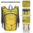 thumbnail image 5 of LAIMEIWEE Small Hiking Backpack, 13L Lightweight Foldable Travel Backpack for Men Women, Packable Daypack Hiking Bag for Camping Walking,Yellow, 5 of 8