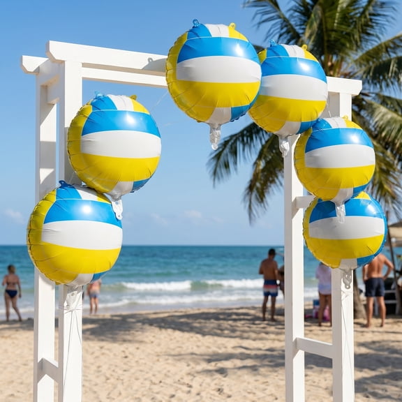 FRCOLOR 6-Pack Volleyball Themed Balloon Decorations for Sports Parties and Event Supplies