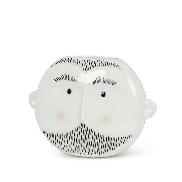 Abbott Collection AB-27-BRO-260 4 in. Bearded Man Vase, White - Small