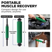 THERABAND Roller Massager+, 19-21 Retractable Muscle Massage Stick for Full-Body Use, Deep Tissue & Trigger Point Self-Massage, Portable Handheld Fascia Release Tool for Runners, Athletes
