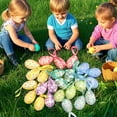 thumbnail image 2 of 24pcs Vintage Easter Tree Ornaments - Paper Mache Foam Egg Hanging Decorations for Spring Easter Basket DIY Crafts Home Party, Bright Colors, 2 of 6