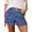 Dark Blue, variant on Women's Jean Shorts High Waisted Denim Shorts Casual Loose Fit Stretchy Double Button Fly Summer Pants with Pockets Black