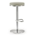 thumbnail image 2 of TOV Furniture Fano Light Grey Vegan Leather Barstool with Stainless Steel, 2 of 7