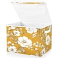 thumbnail image 2 of 16.5x12.6x11.8in Foldable Flip-Top Storage Bin, Dustproof Magic Tape Closure, Ideal for Home & Toy Organization，A Pattern Of White Flowers, 2 of 7