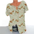thumbnail image 6 of Nmnitkp Women's Casual Dressy Tops Floral Ruffle Pleated Short Sleeve Tops Cute Boho V Neck Loose Blouses Summer Shirts S-2XL, 6 of 8
