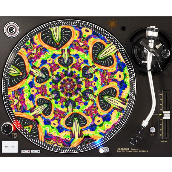KuzmarK™ 12" DJ Turntable Slipmat - Electro Mushroom
